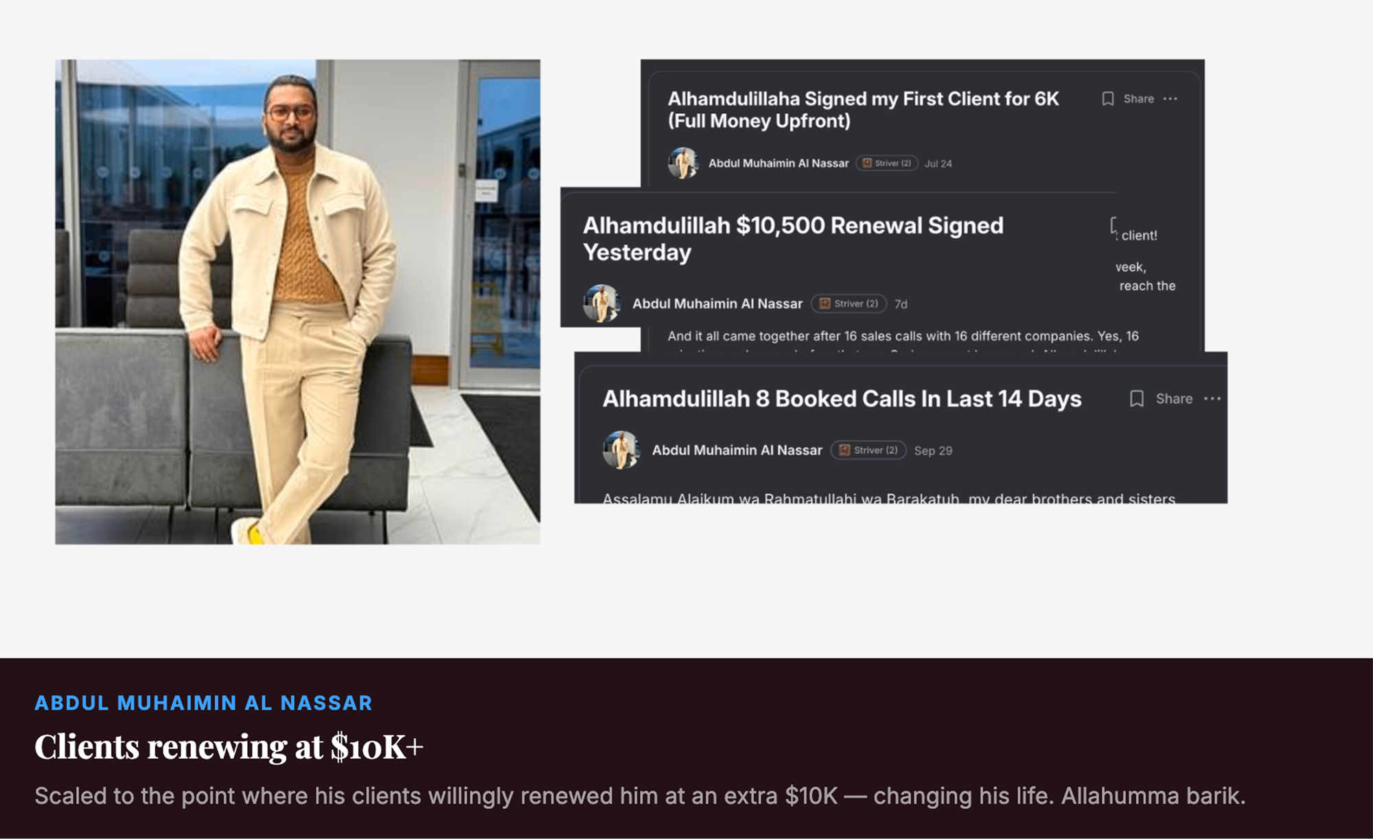 Abdul Muhaimin Al Nassar — clients renewing at $10K+
