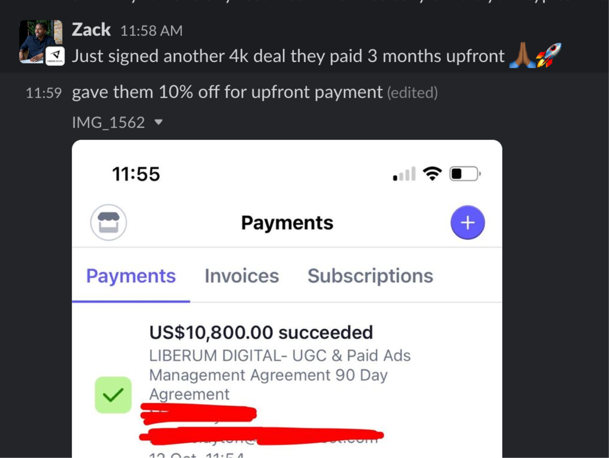 $10,800 paid 3 months upfront